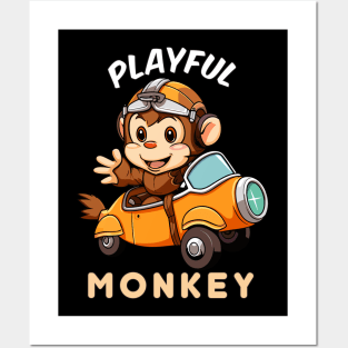 Playful Monkey Posters and Art